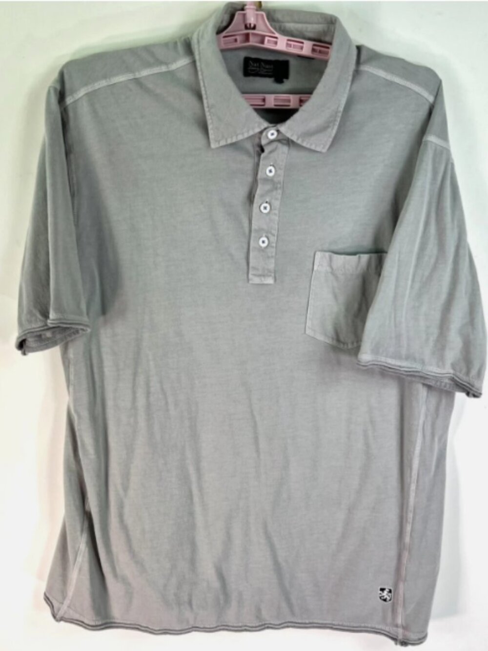 Nat Nast Luxury Original Pocket Golf Polo Mens Sz XL Gray Green SNAPUP American